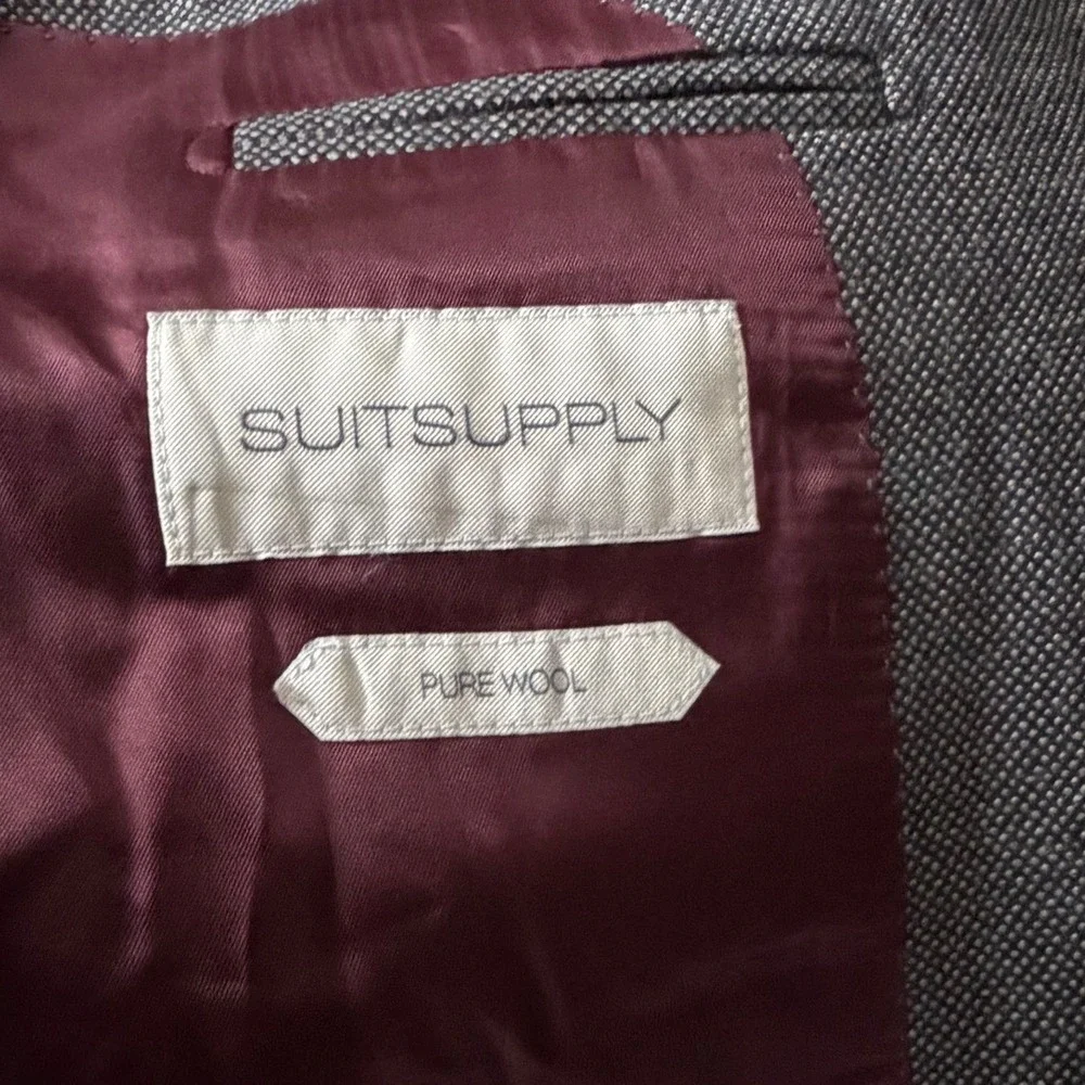 Suitsupply Lazio Suit Jacket Men 40R Grey Pure Wool P47071 Slim Blazer Formal
